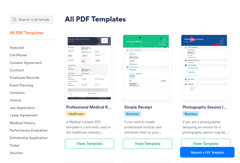JotForm PDF Editor Templates